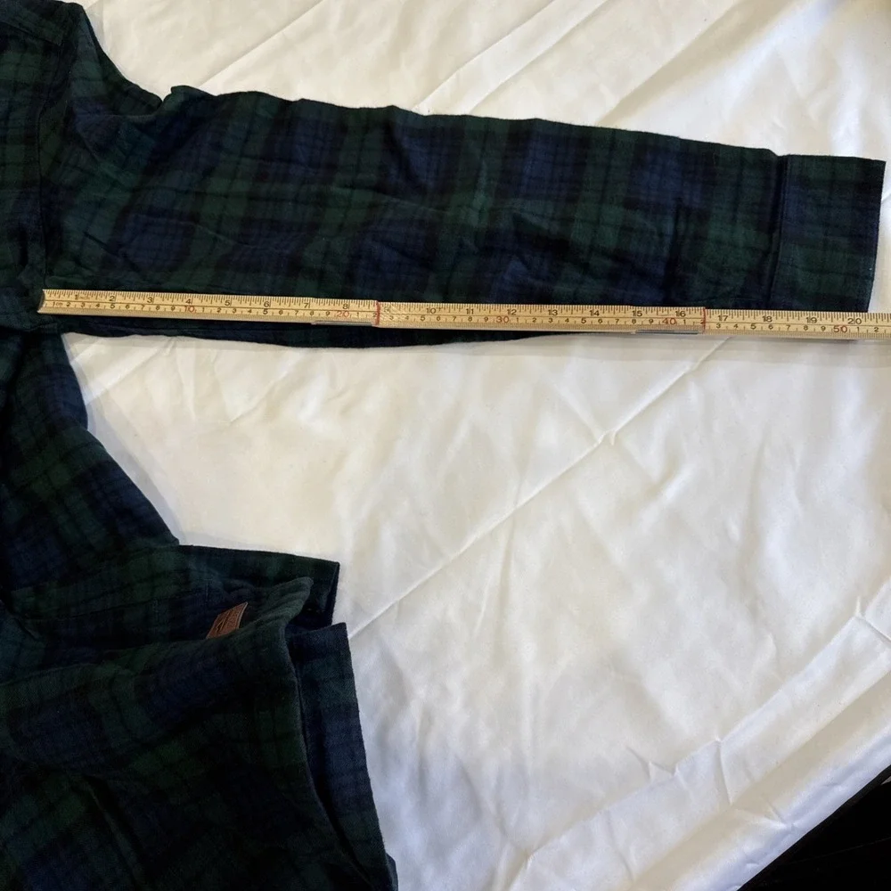 L.L. Bean Scotch Plaid Traditional Fit Flannel  Unisex M Blue/Green Pullover
